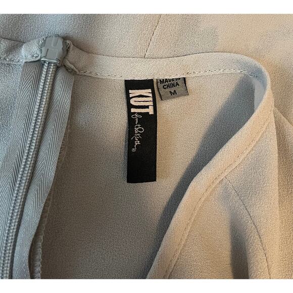 Kut from the Kloth Floral Blouse Gray Short Sleeve Medium - Picture 6 of 6